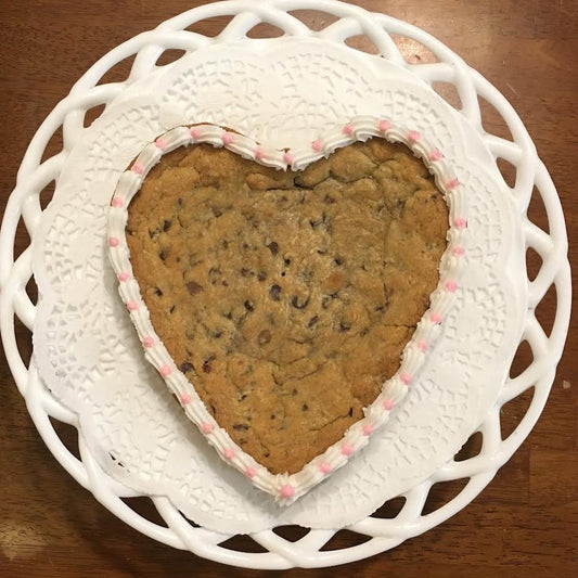 Giant Heart Shaped Chocolate Chip Cookie