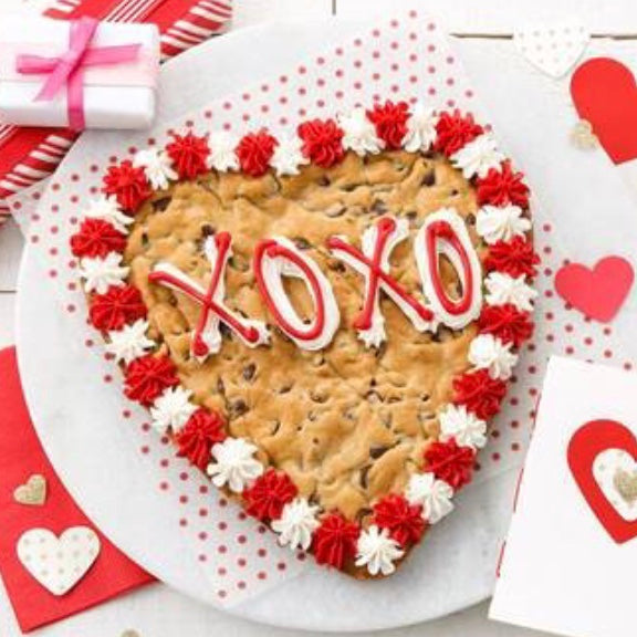 Giant Heart Shaped Chocolate Chip Cookie